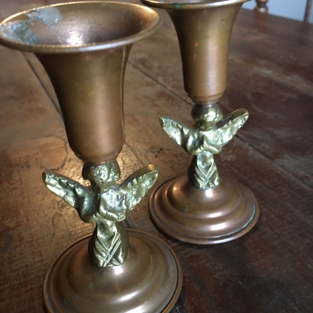 Brass Angel Candleholder